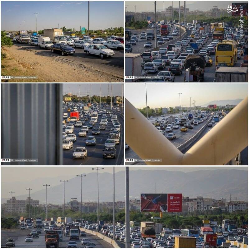 ترافیک سنگین در محور تهران - کرج+عکس