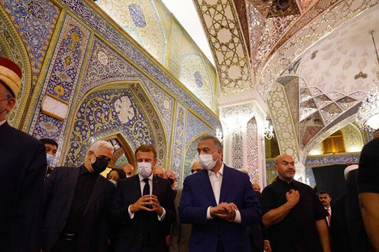 رئیس جمهور فرانسه در  حرمین عسکریین+عکس