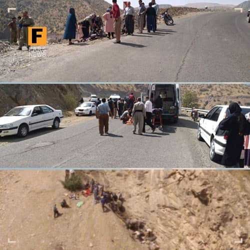 واژگونی وحشتناک مینی بوس در کردستان+عکس