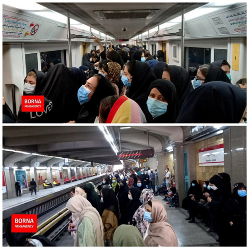 وضعیت مترو تهران در اولین روز هفته+عکس