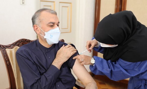 چهره وزیرامور خارجه پس از تزریق دوز دوم واکسن کرونا+عکس
