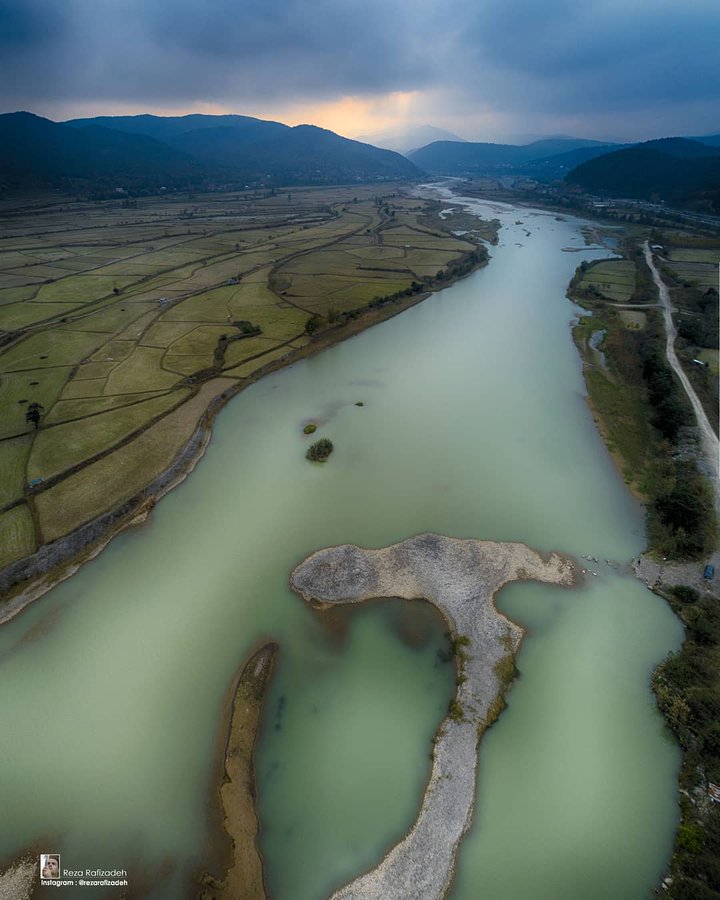 تصویر هوایی دیدنی از سپیدرود گیلان+عکس