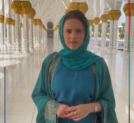 پوشش وزیر زن اسرائیلی در مسجد شیخ زاید+عکس
