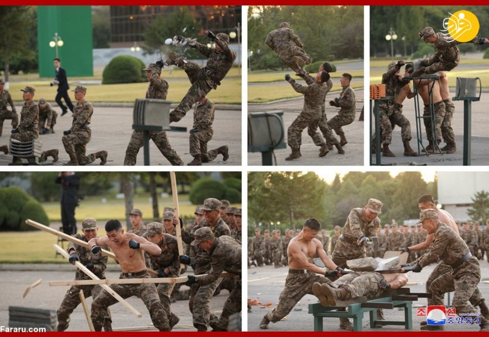 تمرینات عجیب نظامی مقابل رهبر کره شمالی+عکس