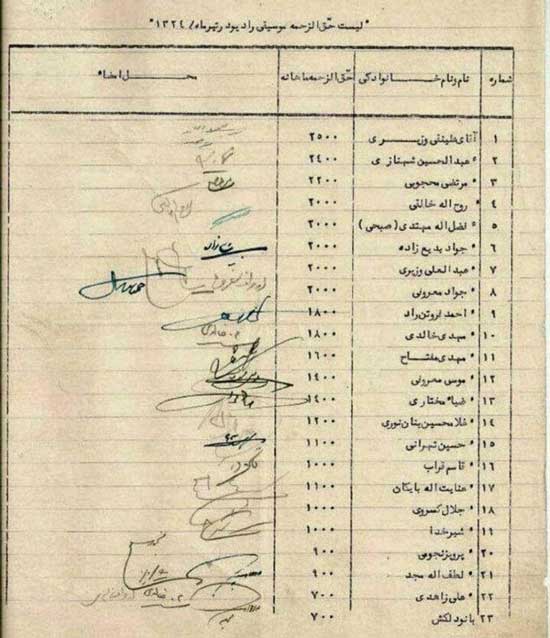 دستمزد خوانندگان  ایرانی در سال ۱۳۲۴+عکس