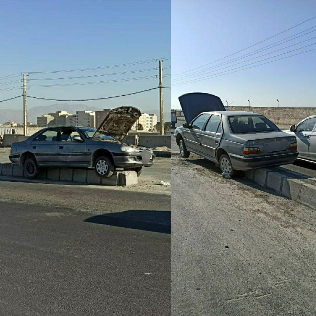 پیدا شدن خودروی دزدی در وضعیتی عجیب در شهریار+عکس