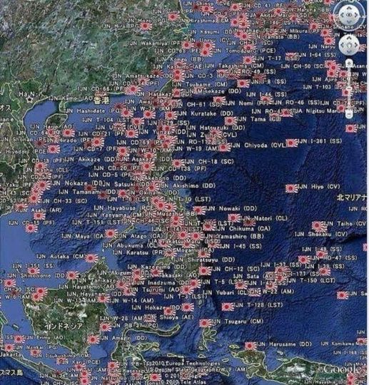 تصویر باورنکردنی از کشتی های جنگی غرق شده ژاپن+عکس