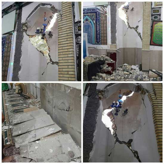 تخریب مسجد فین بندرعباس بر اثر زلزله+عکس