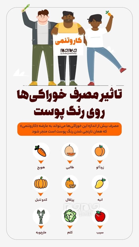 این خوراکی ها رنگ پوست شما را نارنجی میکند+عکس