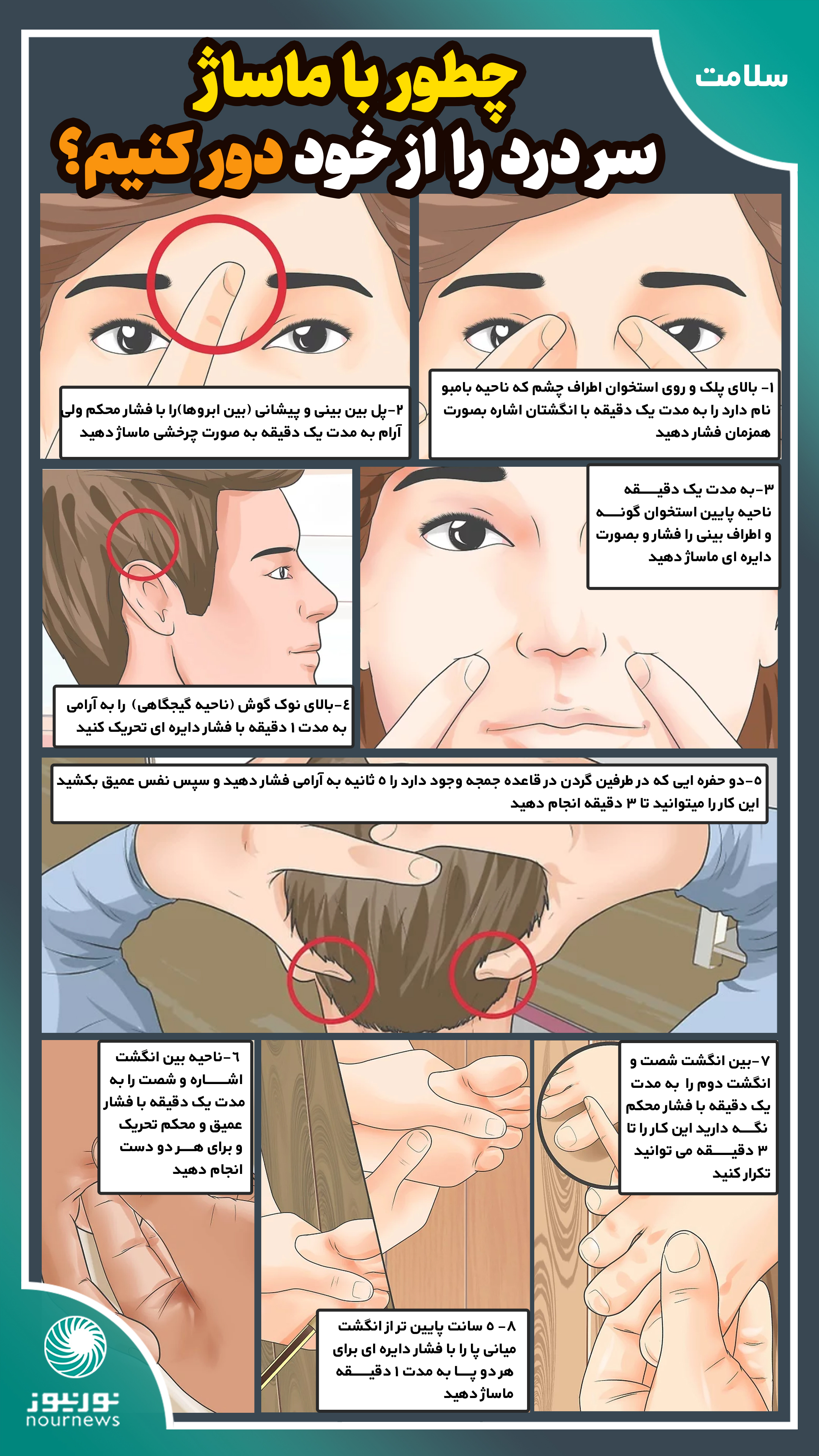 با این ماساژ سردردتان درمان می‌شود+عکس