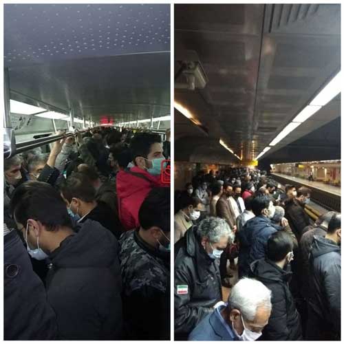 سرگردانی و ازدحام مردم در خط ۴ متروی تهران+عکس