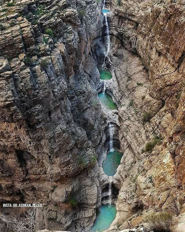 تصویر هوایی از آبشار هفت حوض فارس+عکس