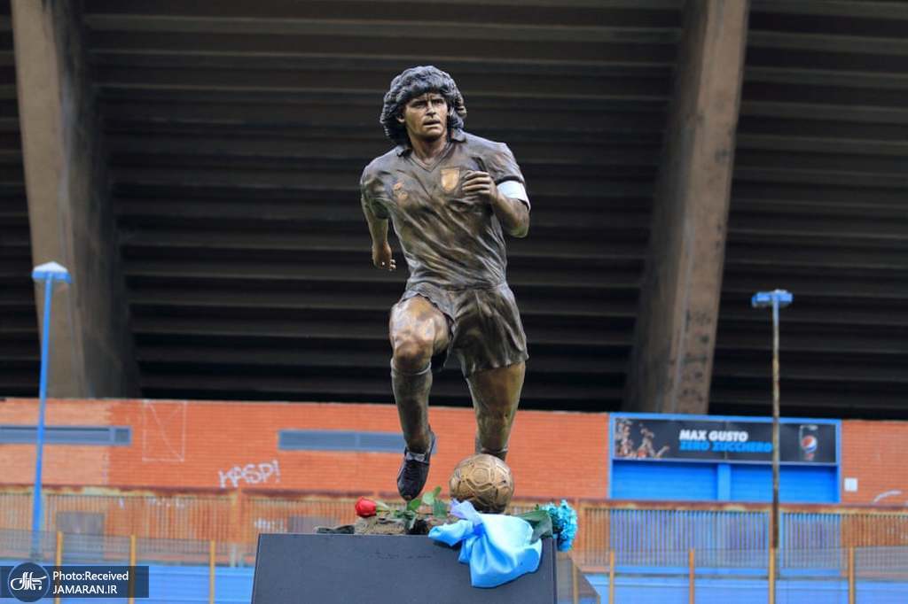 شباهت مجسمه جدید مارادونا به خودش+عکس