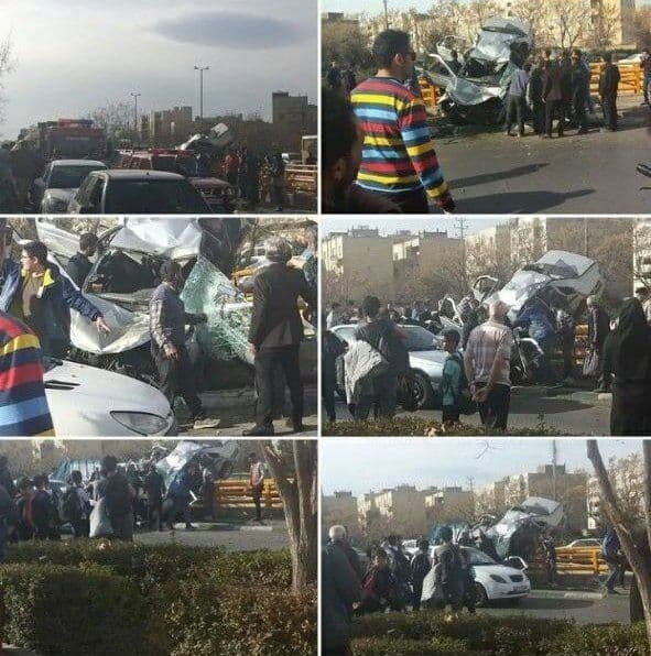 پرواز خودرو ۴۰۵ در تصادف وحشتاک تهران+عکس