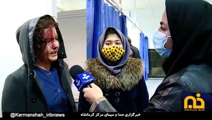 تصویر عجیب از مصدومان دختر کرمانشاهی در تلویزیون+عکس