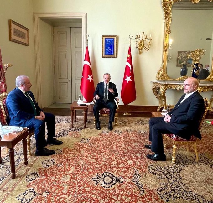 تابلوی اتاق اردوغان در دیدار با قالیباف  در ترکیه+عکس