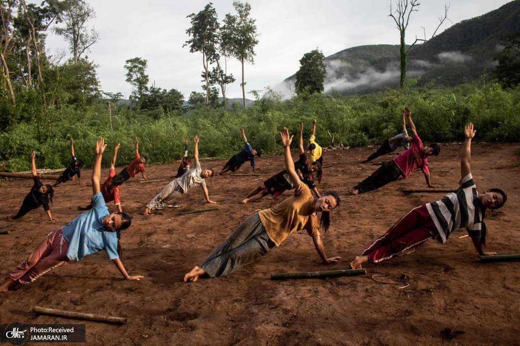 تمرین روزانه آوارگان زن میانمار+عکس