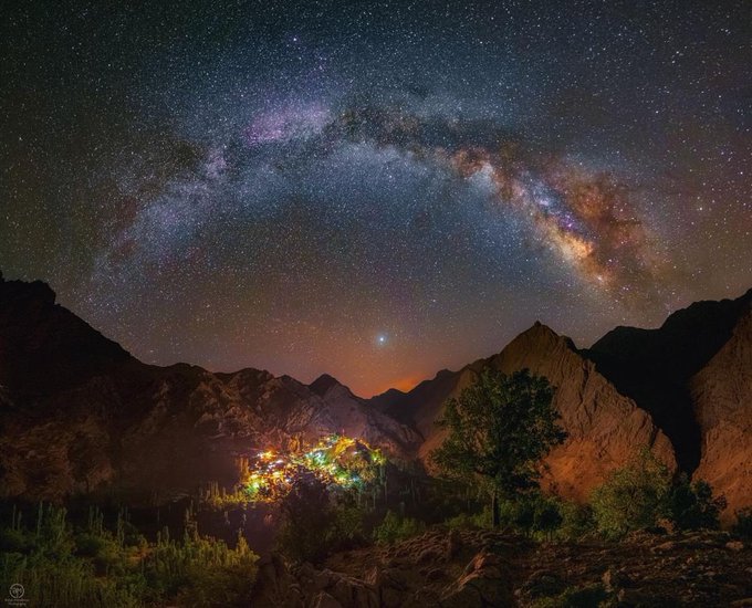 کهکشان راه شیری بر آسمان روستای سرآقا سید+عکس