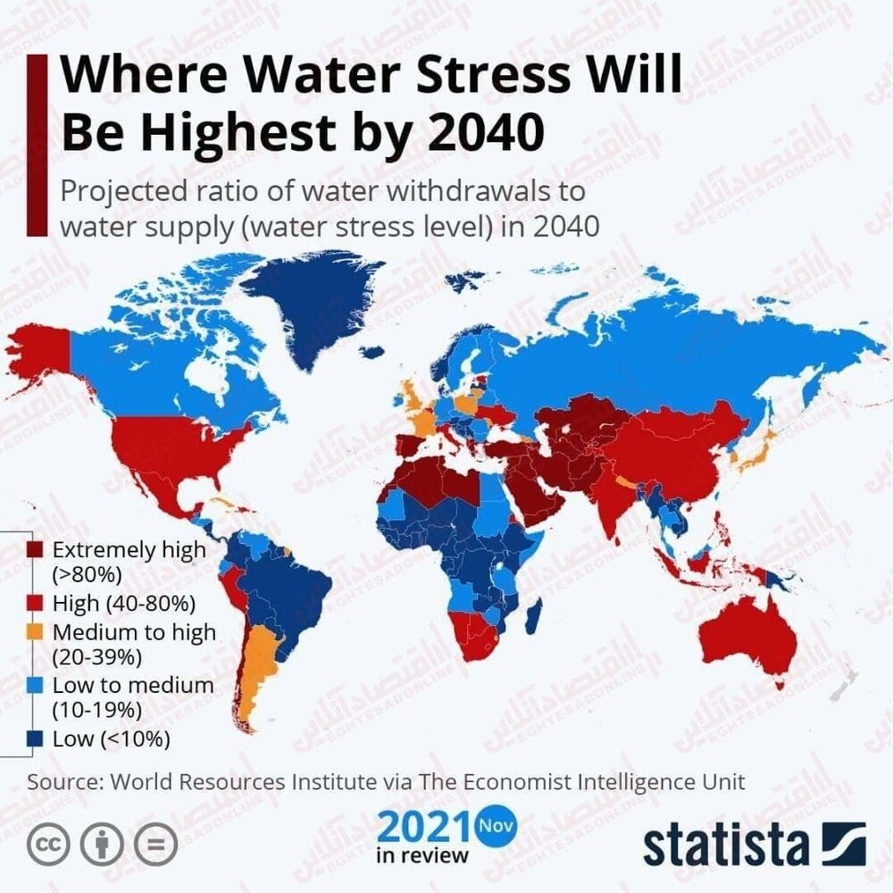 کشورهایی که در آینده دچار بحران آب می شوند+عکس