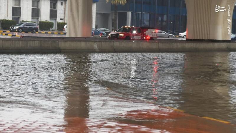 کویت در باران شدید غرق شد+عکس