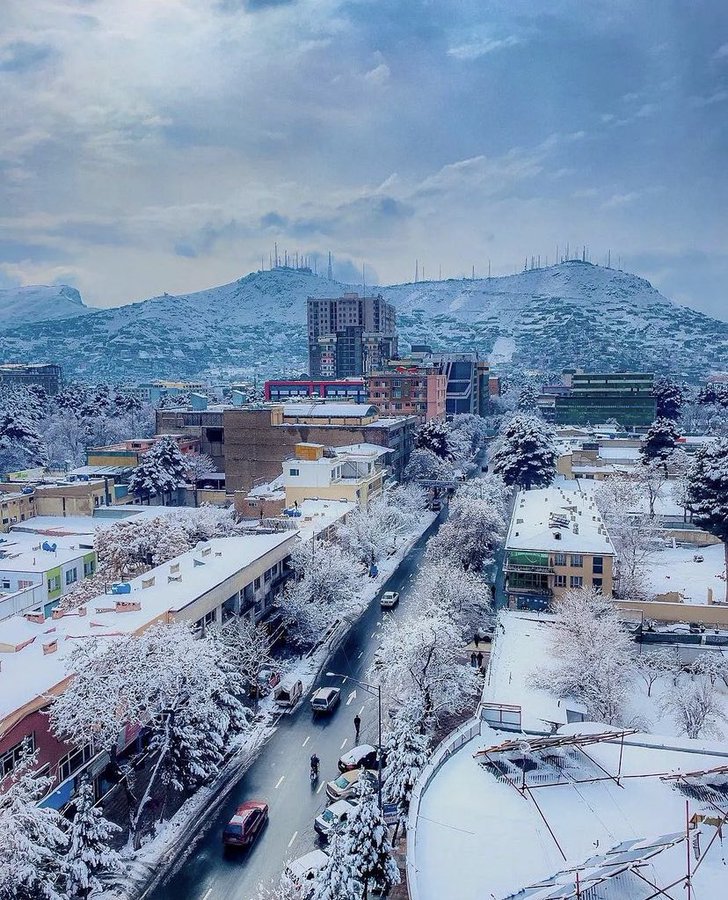 تصویر رویایی از کابل پس از بارش برف+عکس