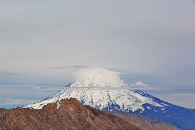 قله دماوند از ارتفاعات کاسونک این طور دیده می‌شود+عکس