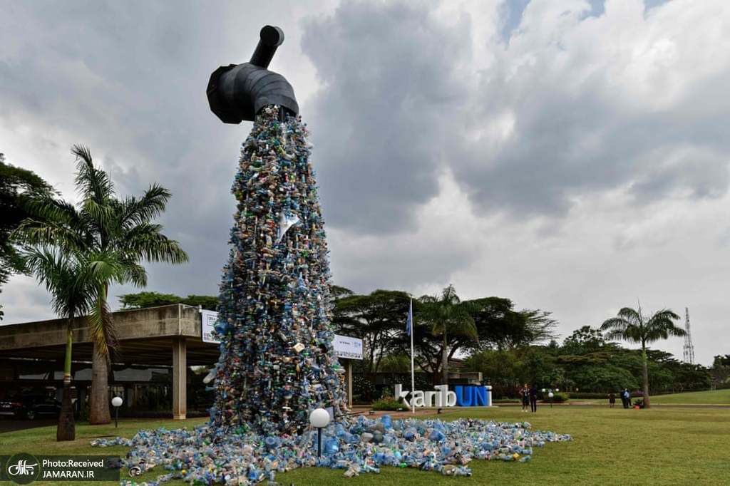 ساخت بنای یادبود با زباله‌های پلاستیکی+عکس