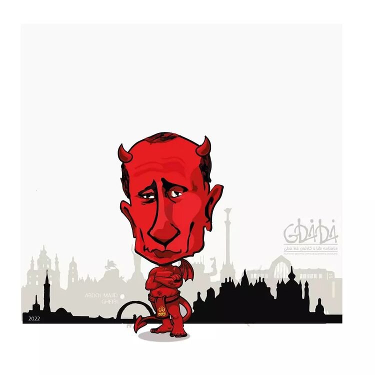 شیطان سرخ در خیابان های اوکراین+عکس