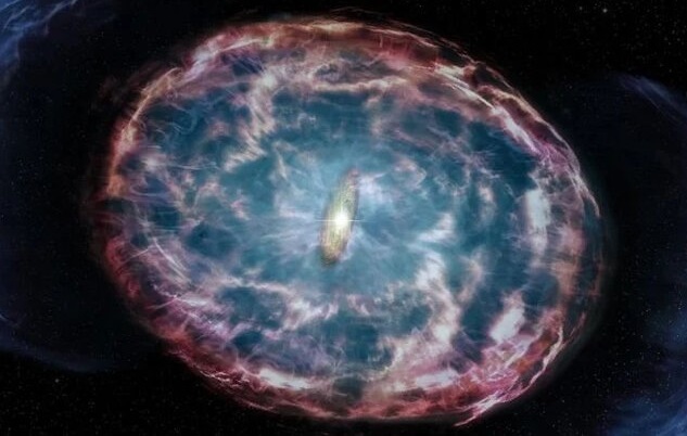 تصویری از درخشش بزرگ پس از برخورد دو ستاره نوترونی
