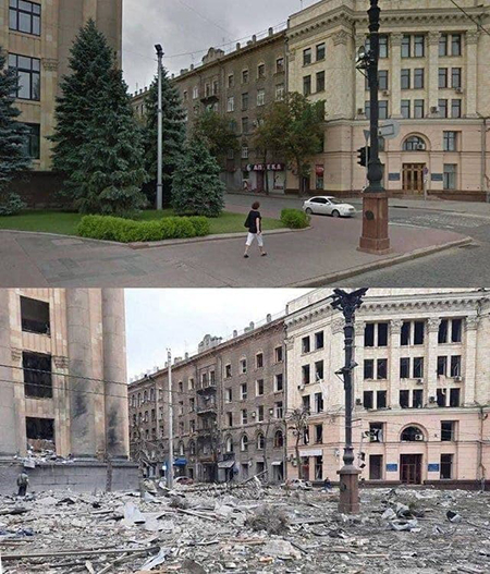 تصویر تکان دهنده از نابودی دومین شهر بزرگ اوکراین+عکس