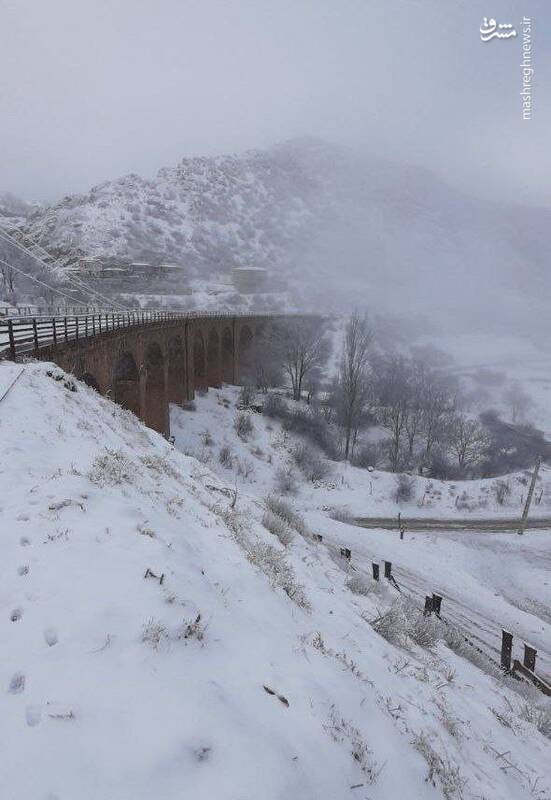بارش شدید برف در روستای شورآب سوادکوه+عکس