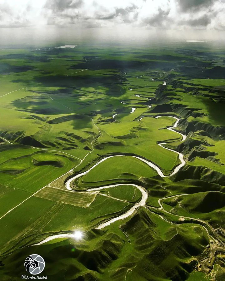 تصویر هوایی از طبیعت زیبای ترکمن صحرا+عکس