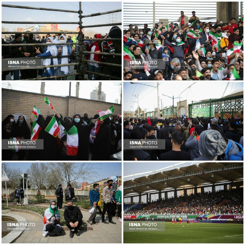زنان ایرانی پشت درهای بسته استادیوم مشهد+عکس