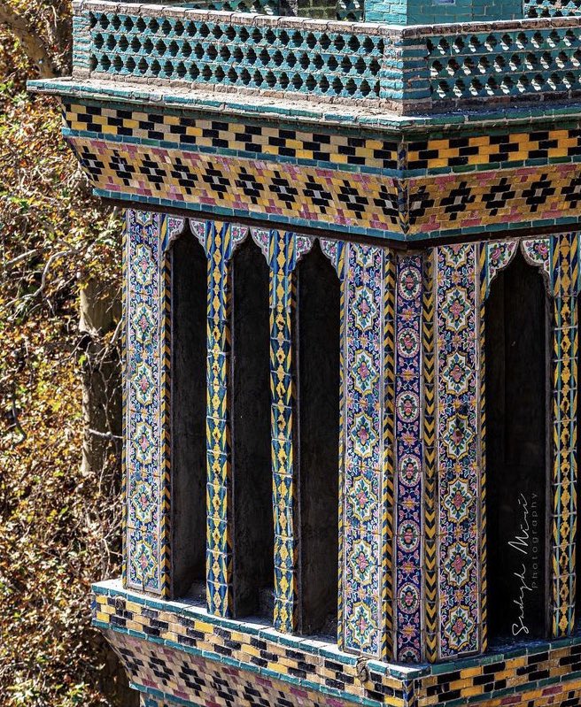 کاشی‌کاری زیبای بادگیر کاخ گلستان+عکس
