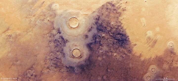 تصویر عجیب از دهانه‌های برآمده مریخ+عکس
