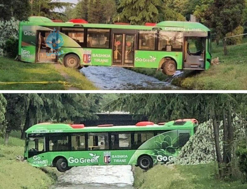 استفاده جالب از اتوبوس به عنوان پل+عکس