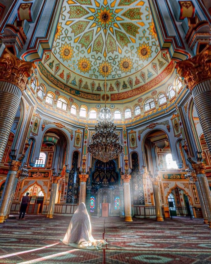 نمایی زیبا از مسجد شافعی کرمانشاه+عکس