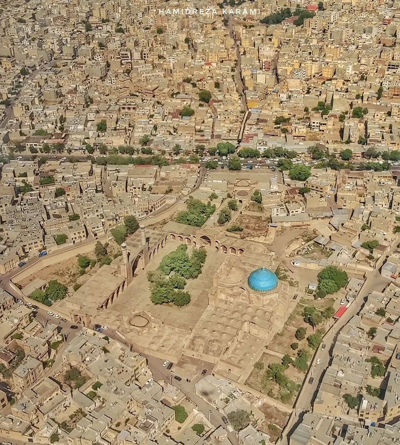 تصویر هوایی از قدیمی‌ترین مسجد ایران+عکس