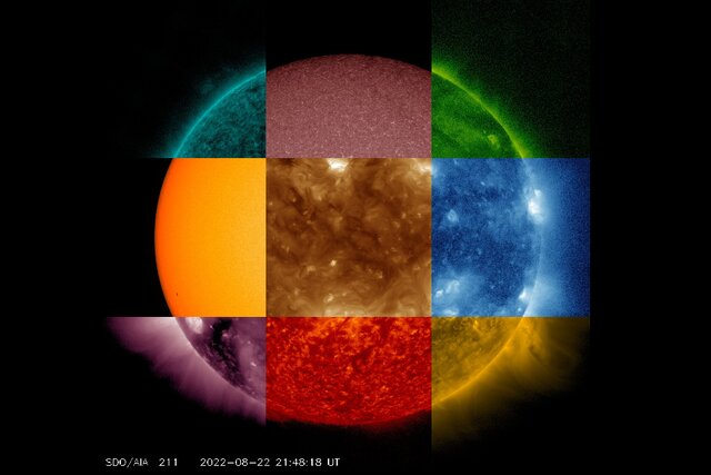تصویر باورنکردنی ناسا از خورشید با ۹ رنگ مختلف+عکس