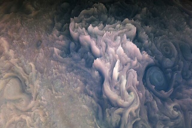 تصویر سه بعدی بی‌نظیر از ابرهای سیاره مشتری+عکس