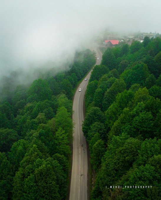 جاده ای مه گرفته در سیاهکل دیلمان+عکس