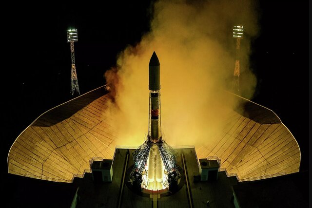 حرکت زیبای ماهواره جدید روسیه هنگام سفر به فضا