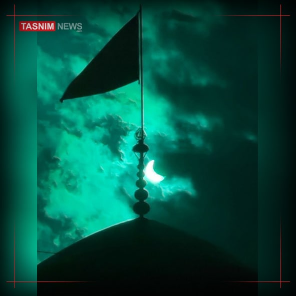 تصویری زیبا از خورشیدگرفتگی در حرم امام رضا (ع)+عکس