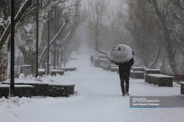 برف زمستانی همدان را سفیدپوش کرد+عکس