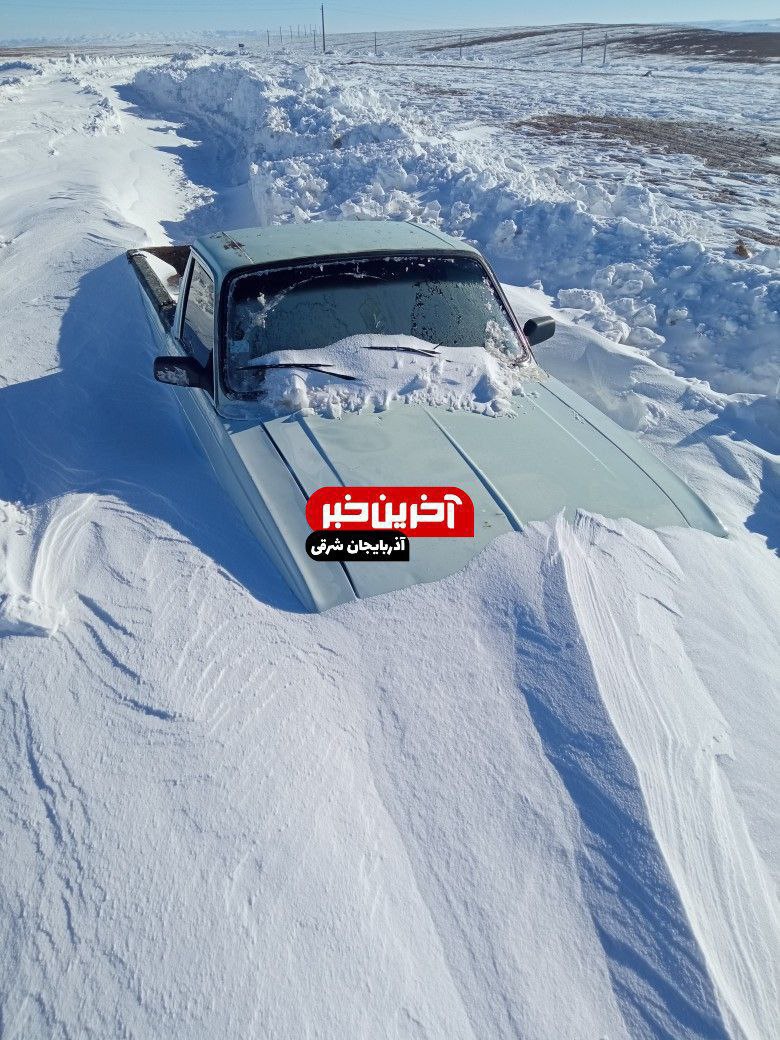 بارش برف سنگین در روستای آذربایجان شرقی +عکس