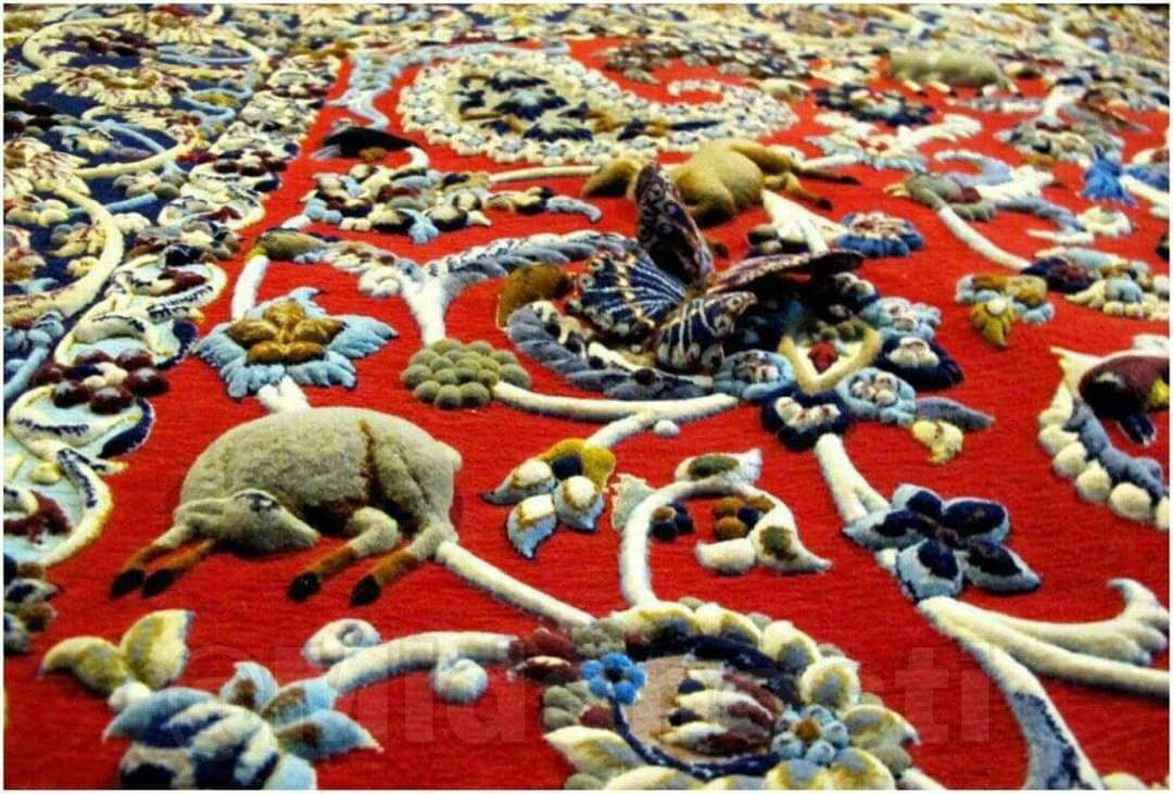 فرش ایرانی با بافت سه بعدی+عکس