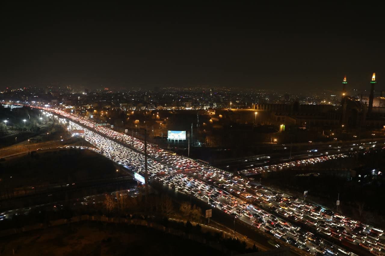 تصویر عجیب از ترافیک شبانه تهران+عکس