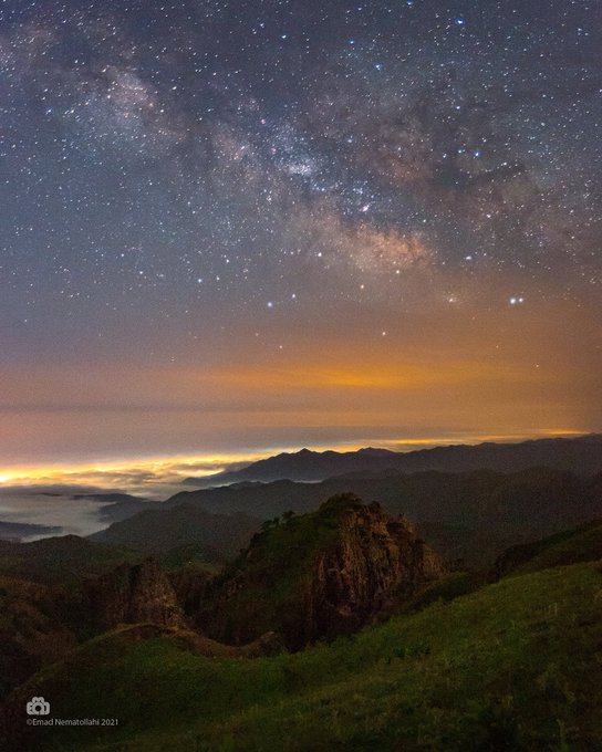 کهکشان راه شیری بر آسمان جنگل‌های هیرکانی +عکس
