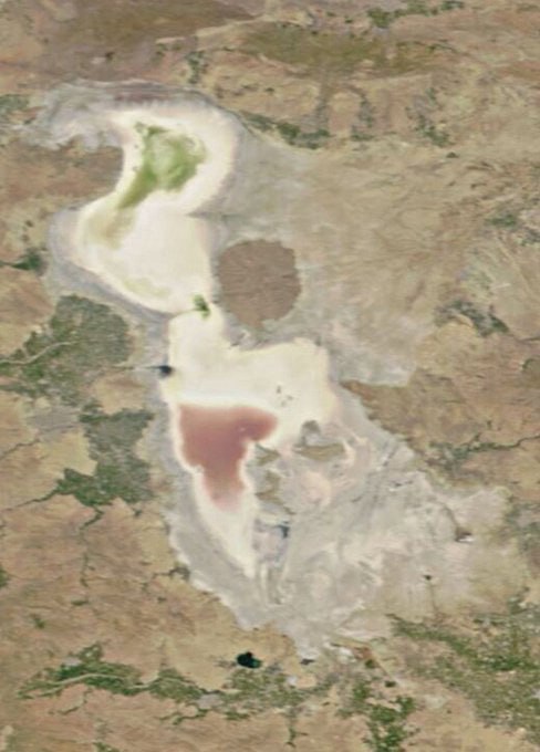 تصویر امروز ناسا از آخرین وضعیت دریاچه ارومیه+عکس