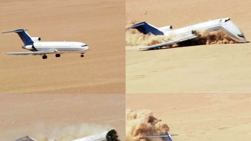 سقوط عمدی هواپیمای مسافربری در بیابان+عکس